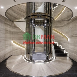 Mẫu thang máy kính tròn